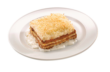 lasaña de carne. meat lasagna.