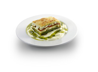 lasaña italiana de verduras. Italian vegetable lasagna.