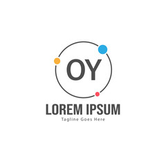Obraz premium Initial OY logo template with modern frame. Minimalist OY letter logo vector illustration