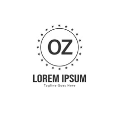 Obraz premium Initial OZ logo template with modern frame. Minimalist OZ letter logo vector illustration