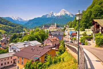 Foto auf Alu-Dibond Stadt Berchtesgaden und Alpenlandschaftsblick © xbrchx