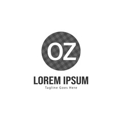 Initial OZ logo template with modern frame. Minimalist OZ letter logo vector illustration