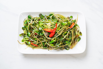 Fried Sunflower Sprout with Oyster Sauce