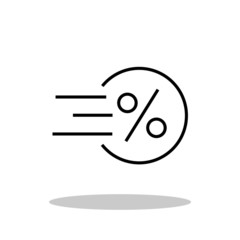 Loan icon in flat style. Interest rate symbol for your web site design, logo, app, UI Vector EPS 10.