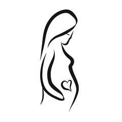 Pregnant woman with heart inside