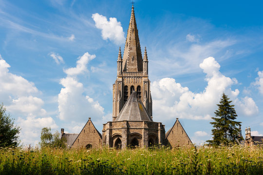 Sint Jacobskerk (Saint Jacob's Church) below hill at Ieper, Belgium