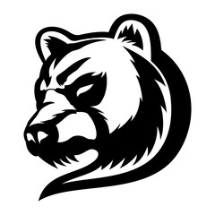 Angry bear sign on a white background.