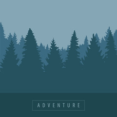 adventure green forest background vector illustration EPS10