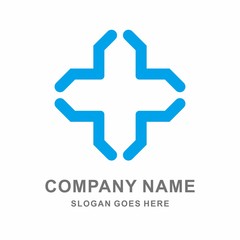 Medical Pharmacy Healthcare Geometric Cross Hospital Clinic Wellness Business Company Stock Vector Logo Design Template