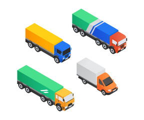Truck service - modern vector isometric colorful elements
