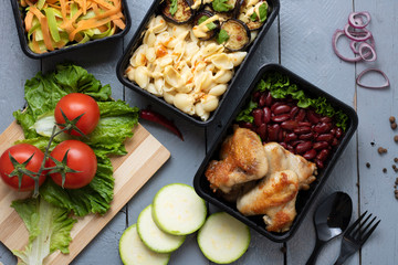 red bean, grilled chicken and micro greens. Food photo