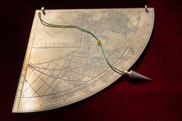 Copy of the medieval quadrant, which is a navigation tool
