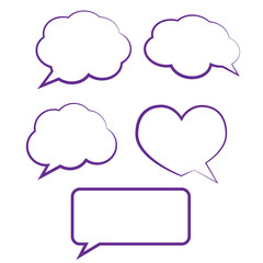 Stickers of speech bubbles vector. Cloud bubble speech for communication