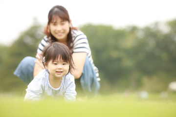 Fototapeta premium 笑顔の親子