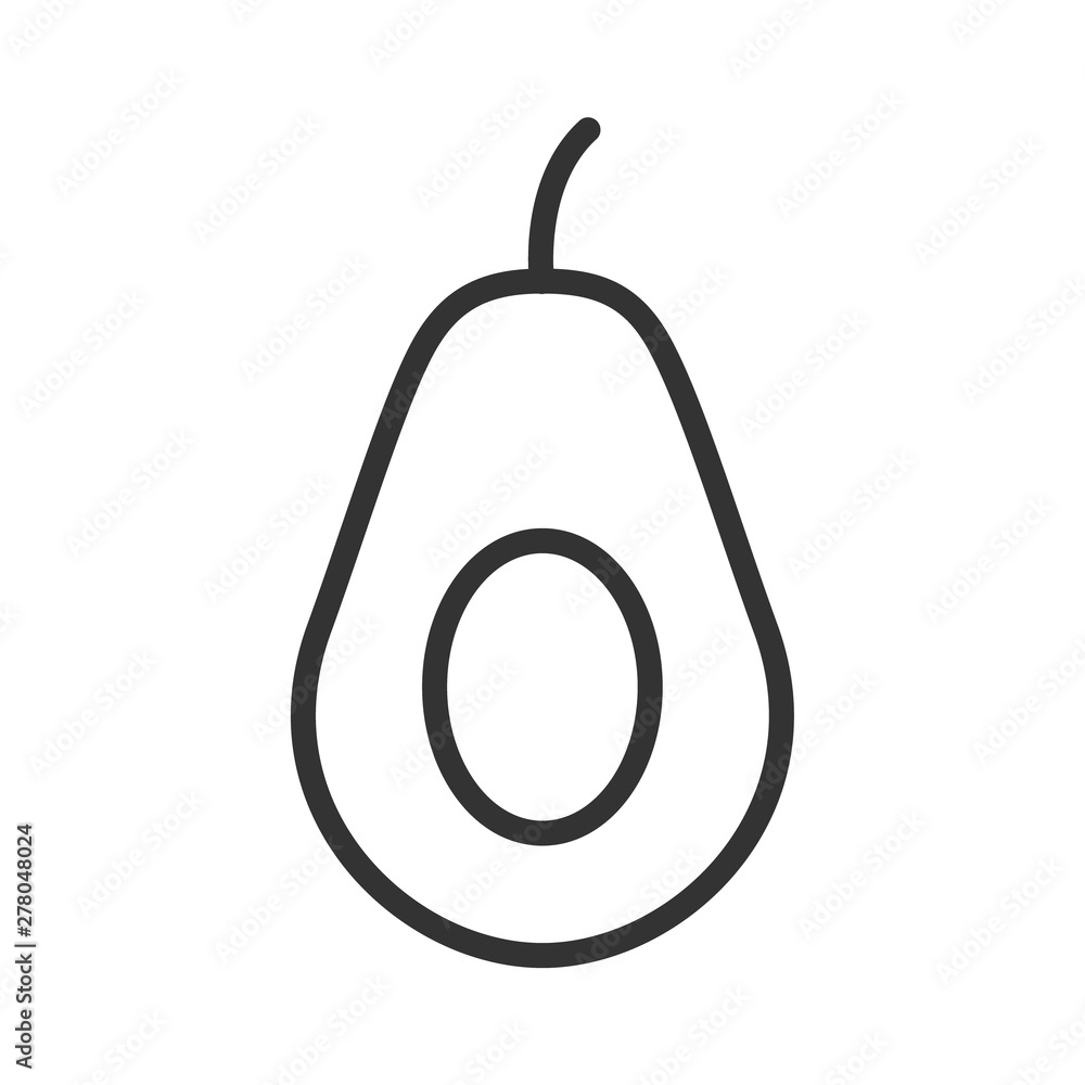 Poster avocado outline ui web icon. vector icon for web, mobile and user interface design isolated on white