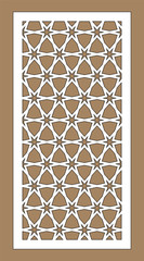 Islamic vector panel. Laser cutting. Template for interior partition in arabic style. Ratio 1:2