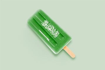 Colorful realistic flag ice cream, vector illustration