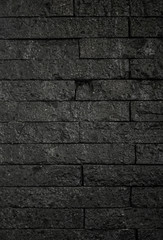 black brick wall, brickwork background for design