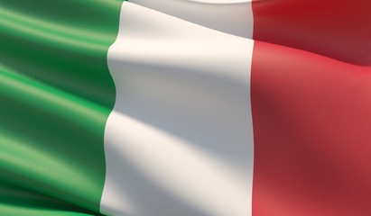 Obraz premium High resolution close-up flag of Italy. 3D illustration.