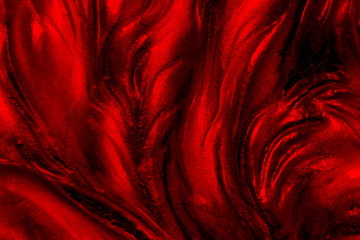 Abstract texture with smooth soft  waves of red color