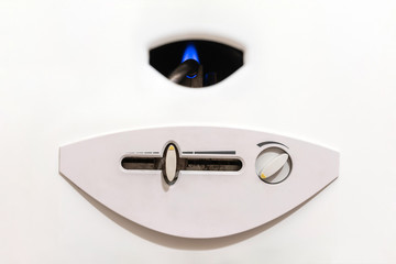 Nozzle and fire gas boiler close-up.