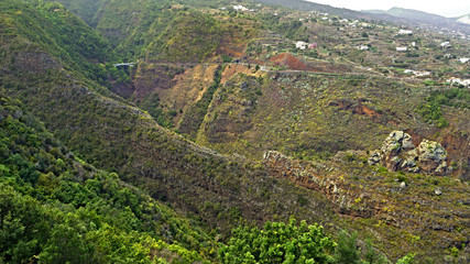 View over the Barranco de la Fuente on the Canary Island of La Palma,