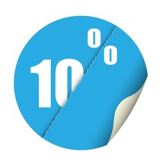 Round sticker percent discount. Modern vector illustration.