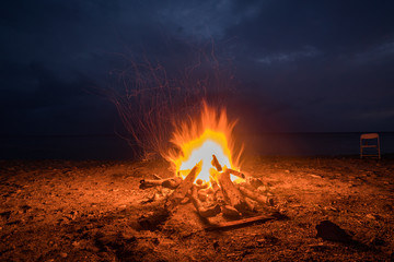  Bonfire on the beach   Views around the small Caribbean island of Curacao