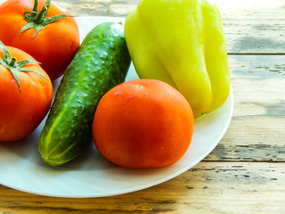 fresh vegetables on white background