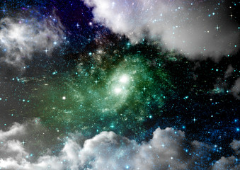 galaxy in a free space. 3D rendering