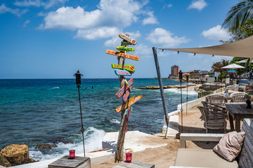    Views around the small Caribbean island of Curacao