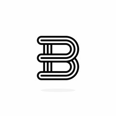 Vector Logo Letter B Rounded Lines