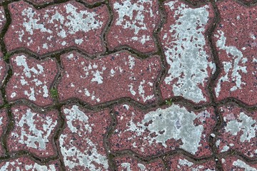 Detailed close up view on cobblestone ground textures in high resolution