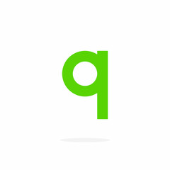 Vector Logo Letter Q Round Sans Serif Lowercase