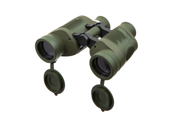 Modern binoculars isolate on white background