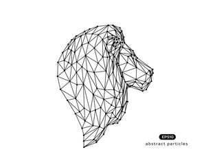 Vector abstract illustration of lion. You can easily change color.
