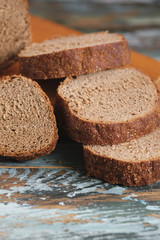 Rye sliced bread on the table