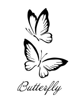 A butterfly logo made of patterns. Vector illustration