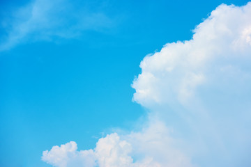 Naklejka na ściany i meble Blue sky and white heap cloud - Copyspace