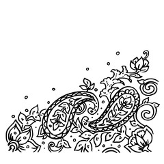 Paisley ornament vector isolated on white background