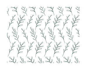 Naklejka premium Green fern seamless pattern