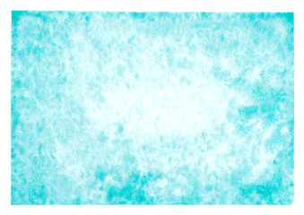 Hand drawn watercolor bright mint teal horizontal background
