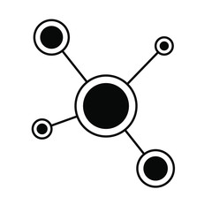 Molecule vector icon. Physics illustration logo. Atom vector symbol.