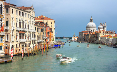 Obraz na płótnie Canvas Beautiful view Venice, Italy. Grand canal and Basilica Santa Maria della Salute, Venice, Italy.