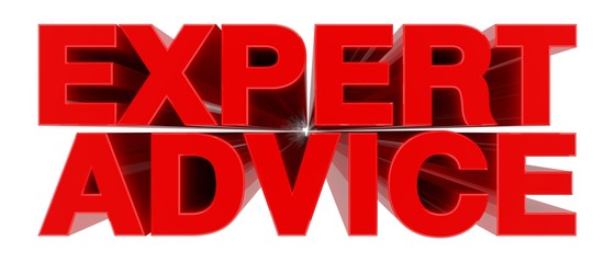 EXPERT ADVICE word on white background 3d rendering