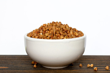 raw buckwheat in a bowl.