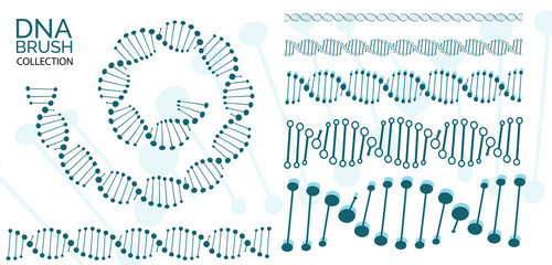 Human dna chain or genome helix molecule seamless lines