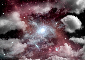 galaxy in a free space. 3D rendering