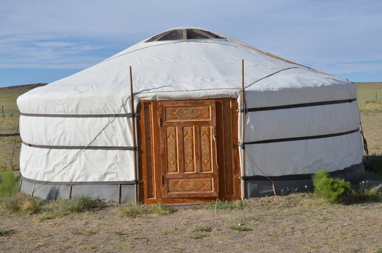 traditionelle jurte oder ger in der mongolei