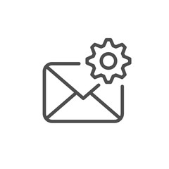Mail settings line outline icon